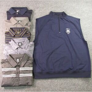 FootJoy Golf Polo Shirt and Vest Lot Mens Size Large Lot of 6 Performance Logo